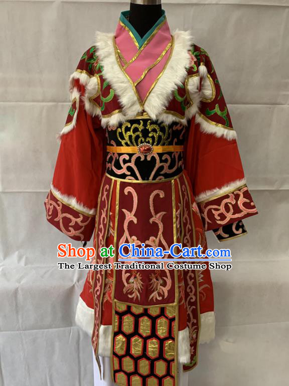 China Traditional Opera Diva Garment Costumes Ancient Ethnic Princess Clothing Beijing Opera Hua Tan Red Dress Outfits