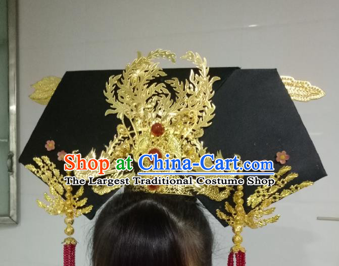 China Ancient Imperial Consort Giant Wing Hair Accessories Traditional Qing Dynasty Golden Phoenix Headdress TV Series Empresses in the Palace Zhen Huan Headpiece