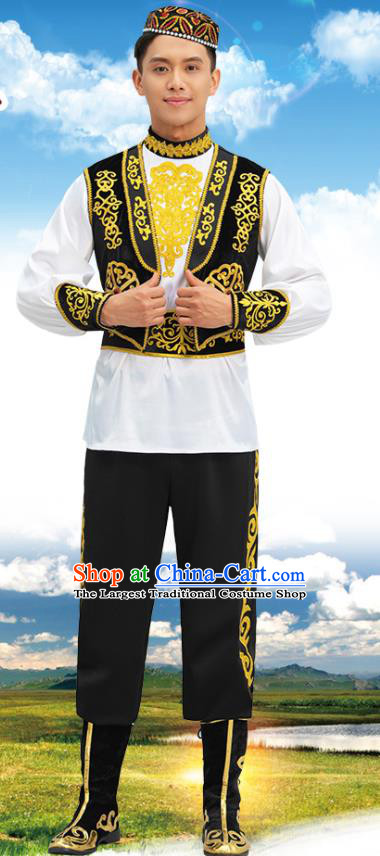 Chinese Xinjiang Dance Outfit Uyghur Nationality Male Dance Costume Group Dance Clothing