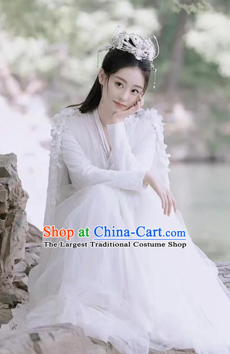 Chinese TV Series Fairy Garment Costume Ancient Princess Clothing Traditional Goddess White Hanfu Dress