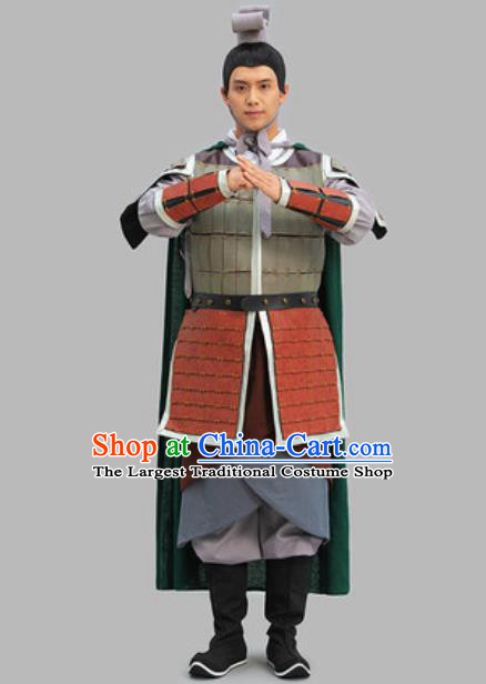 Chinese Qin Dynasty Soldier Armor Set TV Series Warrior Clothing Ancient General Garment Costume