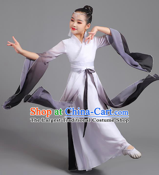 Chinese Water Sleeve Clothing Professional Classical Dance Black Dress Children Stage Performance Garment Costume