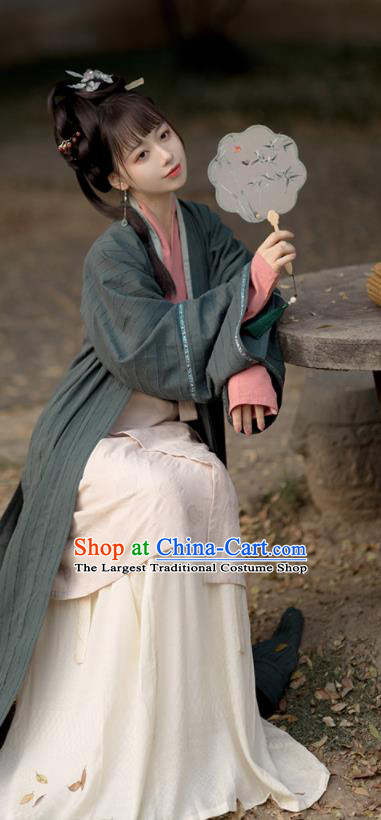 Chinese Song Dynasty Civilian Woman Clothing Traditional Hanfu Dress Ancient Young Lady Historical Costumes Complete Set