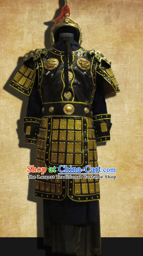 Chinese Three Kingdoms Warrior Armor Guan Gong Armour Set Ancient General Historical Costumes