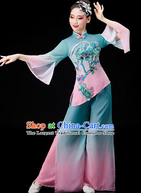 Chinese Folk Dance Gradient Outfit Women Group Dance Costume Yangko Dance Clothing