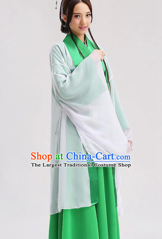 Chinese The Legend of White Snake Xiao Qing Garment Costume Ancient Fairy Green Dress Traditional Young Beauty Clothing