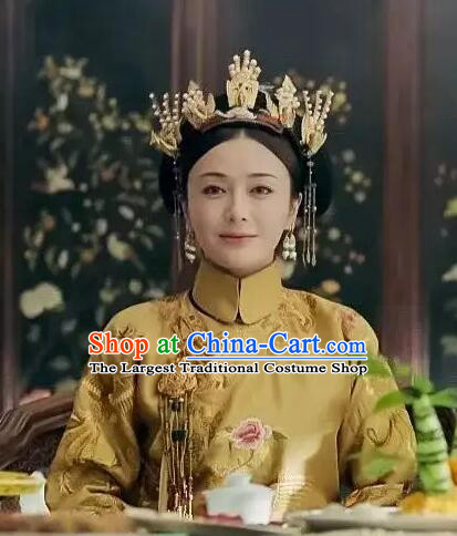 Chinese Qing Dynasty Empress Garment Costumes Ancient Court Queen Fu Cha Clothing