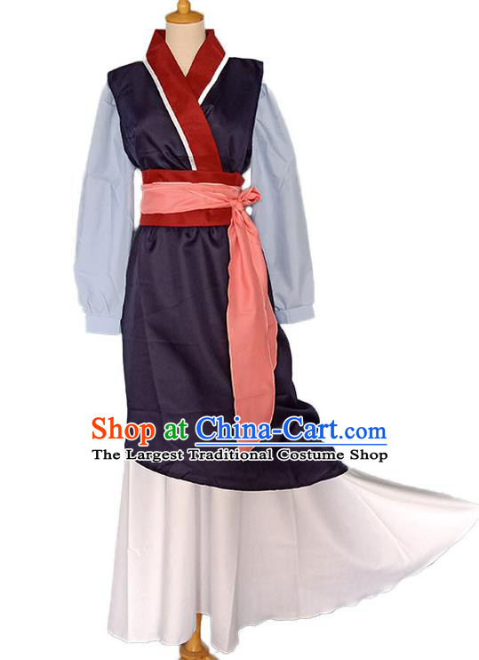 Chinese Traditional Female Swordsman Outfit Southern and Northern Dynasties Clothing Ancient Country Lady Garment Costumes