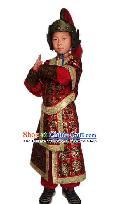 Chinese Ancient General Garment Costumes Traditional Warrior Armor Outfit Song Dynasty Dogface Clothing