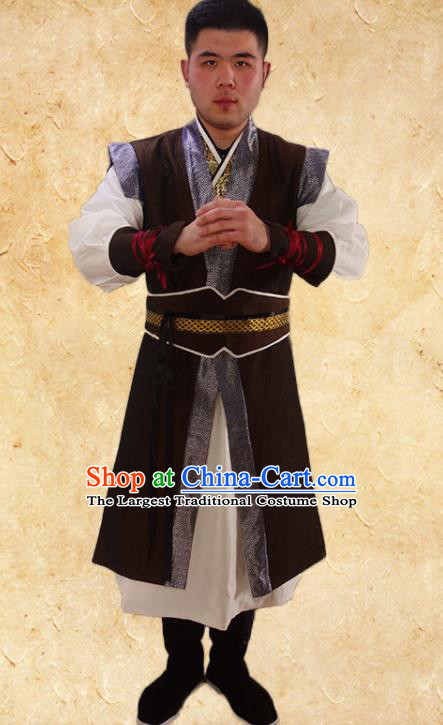 Chinese Ancient Swordsman Costumes Traditional Garments Song Dynasty Hero Guo Jing Clothing