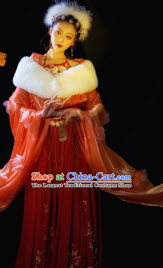 Chinese Drama Journey to the West Fox Fairy Red Dress Southern and Northern Dynasties Costumes Ancient Court Princess Clothing