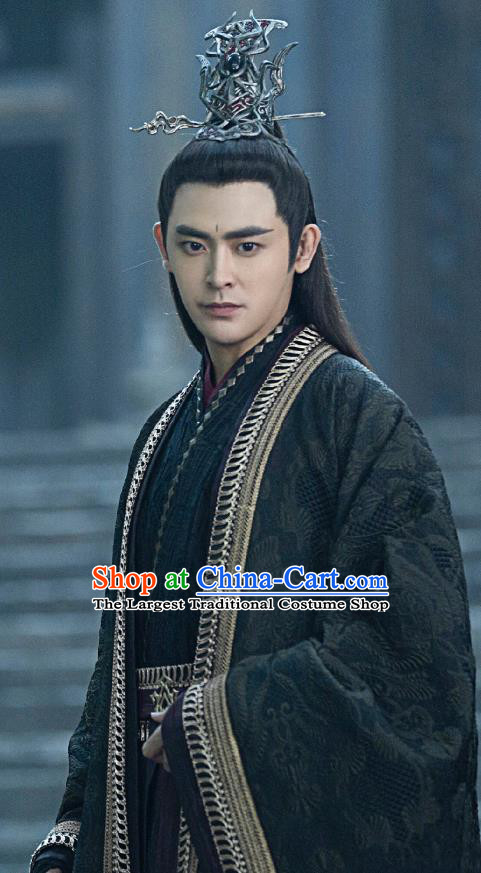 Chinese Traditional Wuxia King Garments TV Series Love and Redemption Luohuo Ji Du Costume Ancient General Clothing