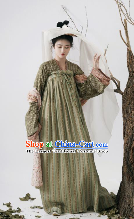 Chinese Ancient Country Lady Dress Tang Dynasty Hanfu Traditional Garment Costumes Complete Set