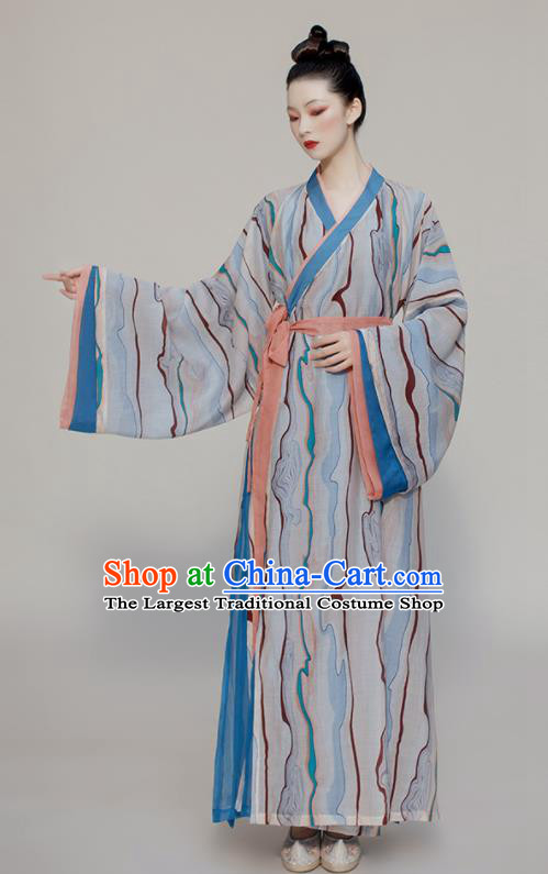 Chinese Traditional Garment Costumes Ancient Young Lady Clothing Han Dynasty Civilian Woman Hanfu Dress