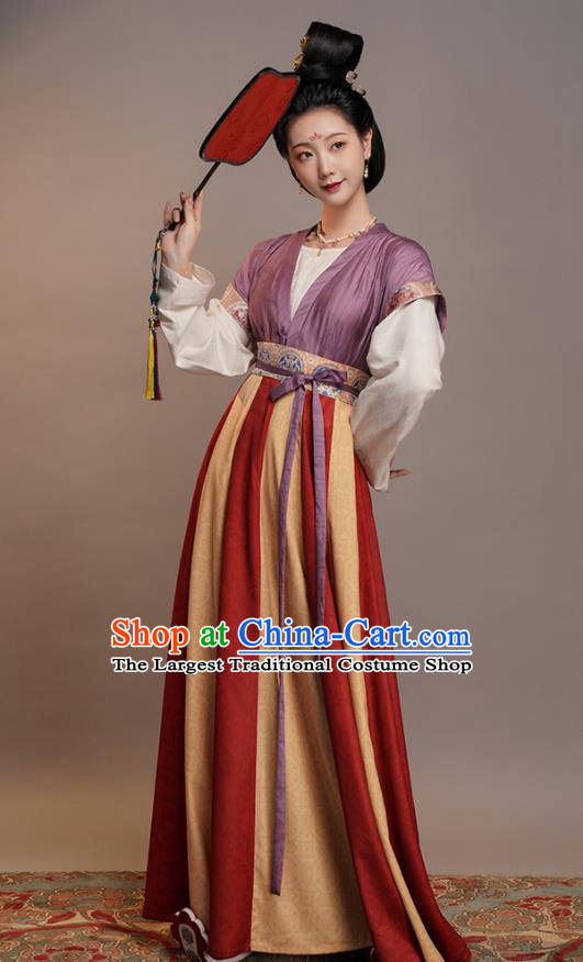 Chinese Traditional Hanfu Dress Ancient Palace Beauty Clothing Tang Dynasty Princess Garment Costumes