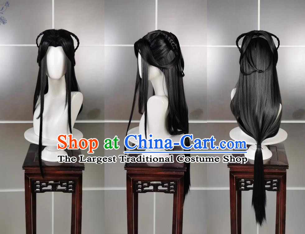 Qixiu Adult Girl Zhuo Xinxiu Sister Wig and Headdress Jianwang 3 Jiansan Cosplay Headpiece