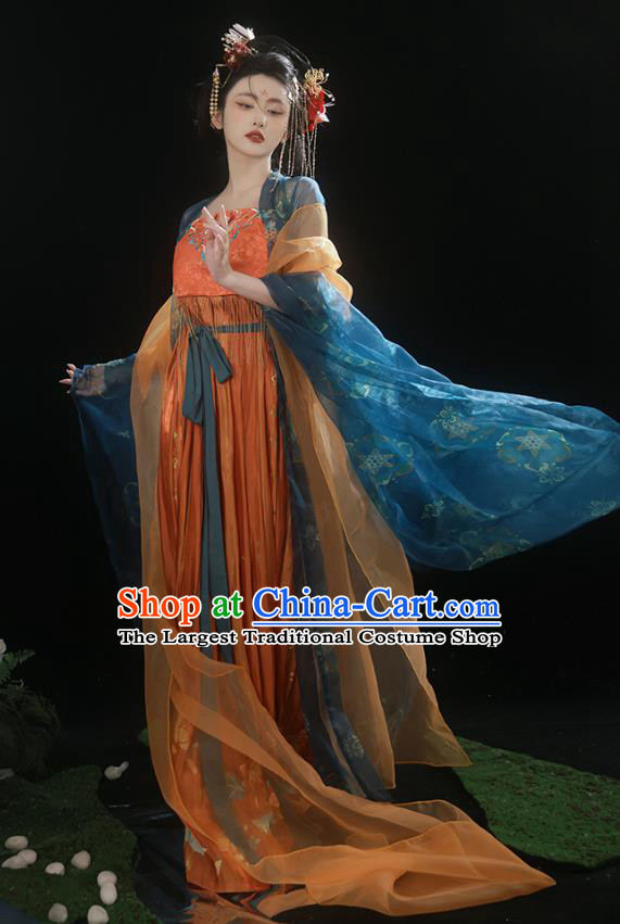 China Tang Dynasty Imperial Consort Clothing Ancient Court Woman Costumes Traditional Hanfu Hezi Dress Complete Set