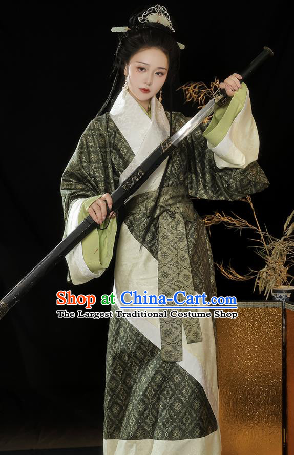 China Ancient Royal Princess Clothing Han Dynasty Noble Woman Replica Costumes Hanfu Mawangdui Quju Curving Front Robe