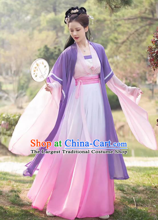 China Song Dynasty Female Replicate Clothing Traditional Hanfu Fairy Dress Ancient Princess Clothing