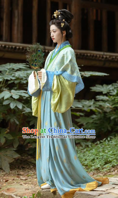 China Jin Dynasty Court Beauty Costumes Traditional Hanfu Dresses Ancient Goddess Luoshen Clothing