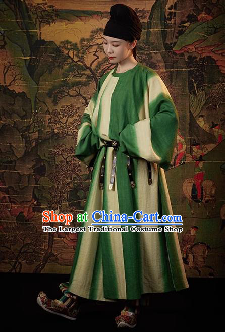 China Traditional Hanfu Round Collar Robe and Pants Tang Dynasty Young Man Clothing Ancient Swordsman Replica Costumes