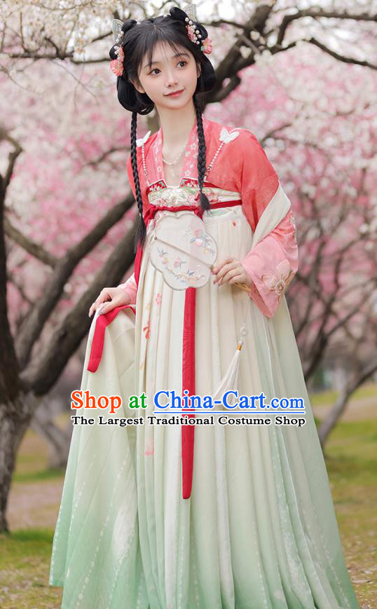 Chinese Ancient Young Woman Costume Traditional Ruqun Dress Tang Dynasty Princess Clothing