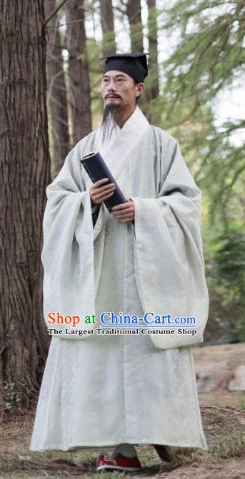 Chinese Traditional Wide Sleeve Gown Ming Dynasty Dress Ancient Scholar Clothing