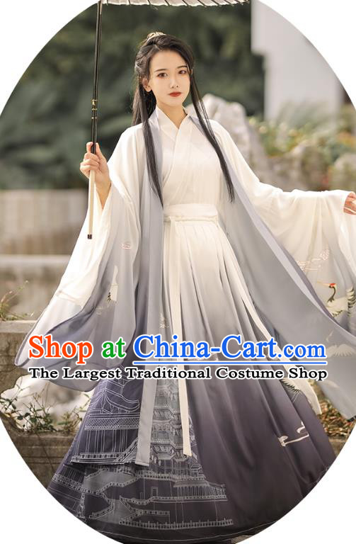 Chinese Hanfu Dresses Ancient Young Man Garment Costumes Wei Dynasty Swordsman Purple Clothing