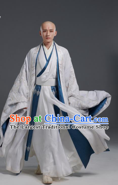 Chinese TV Series The Blood of Youth Wu Xin Clothing Ancient Monk Swordsman Garment Costumes