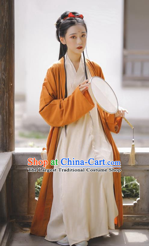 China Song Dynasty Young Woman Costumes Ancient Noble Lady Clothing Traditional Hanfu Dresses Complete Set