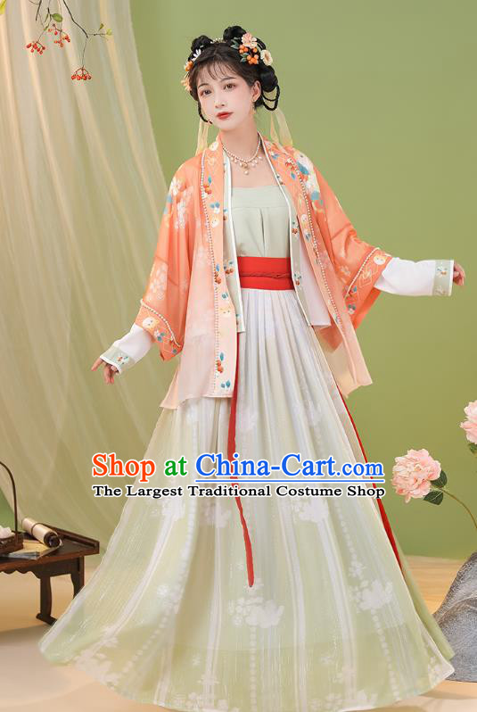 China Song Dynasty Young Lady Dresses Traditional Stage Dance Hanfu Fashion Ancient Princess Costumes