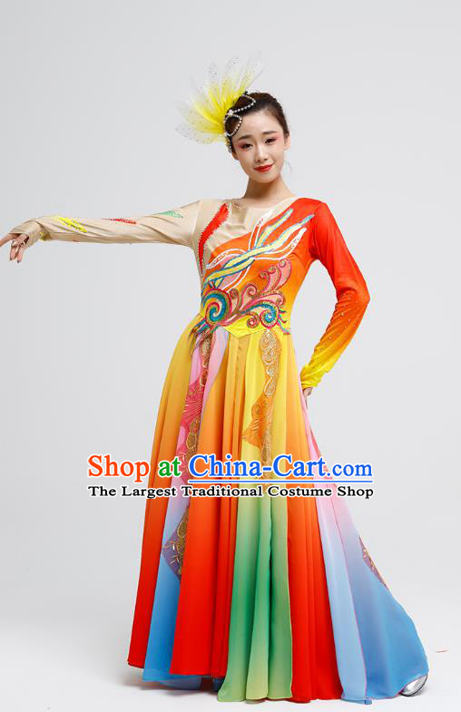 China Modern Dance Dress Oriental Group Dance Costume Women Stage Show Clothing Chorus Fashion