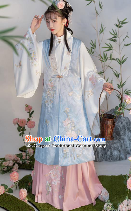 China Ancient Noble Lady Garment Costumes Hanfu Embroidered Clothing Ming Dynasty Princess Dresses