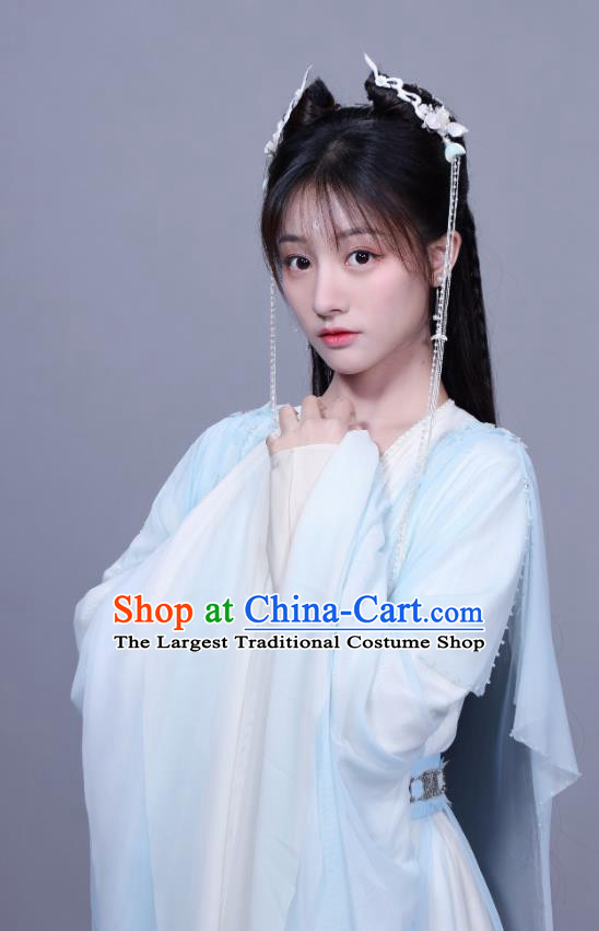 TV Series Dragon Girl Clothing Immortal Samsara Zhao Lan Blue Dress China Ancient Fairy Princess Costumes