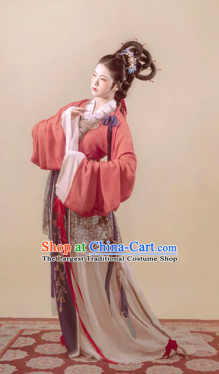 Chinese Song Dynasty Imperial Consort Dresses Traditional Court Woman Hanfu Fashion Ancient Royal Empress Garment Costumes