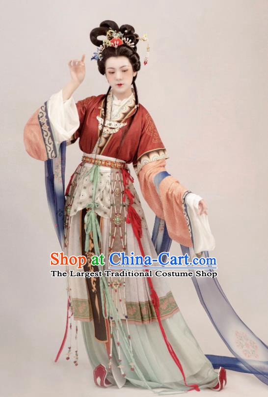 China Ancient Goddess Clothing Song Dynasty Court Empress Garment Costumes Traditional Hanfu Complete Set