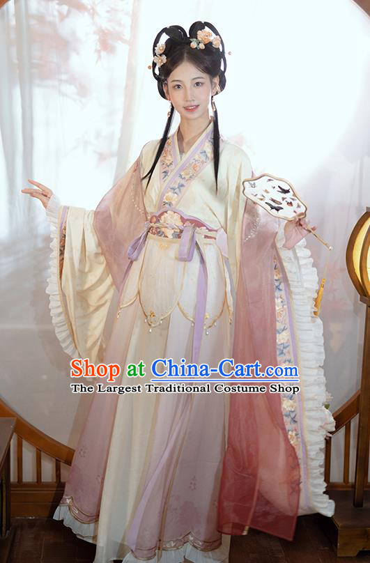 Chinese Northern and Southern Dynasties Woman Embroidered Costumes Female Hanfu Dresses Ancient Royal Princess Clothing Set