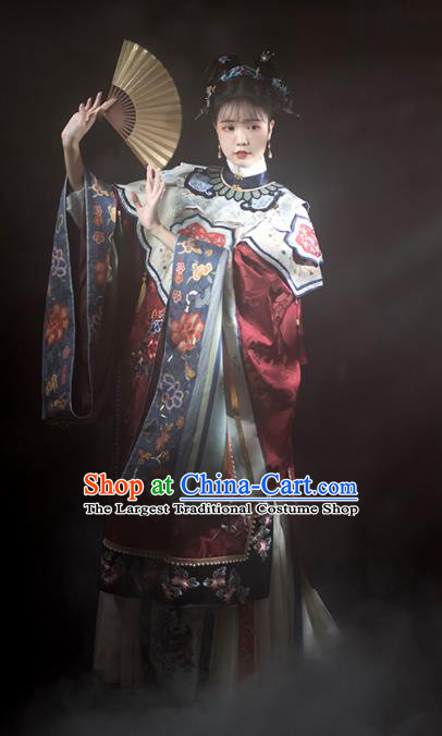 Chinese Palace Female Hanfu Dresses Ancient Empress Clothing Qing Dynasty Court Woman Embroidered Costumes