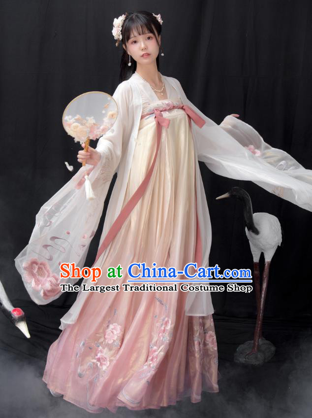 Traditional Female Hanfu Dresses Chinese Ancient Goddess Clothing Tang Dynasty Princess Embroidered Costumes