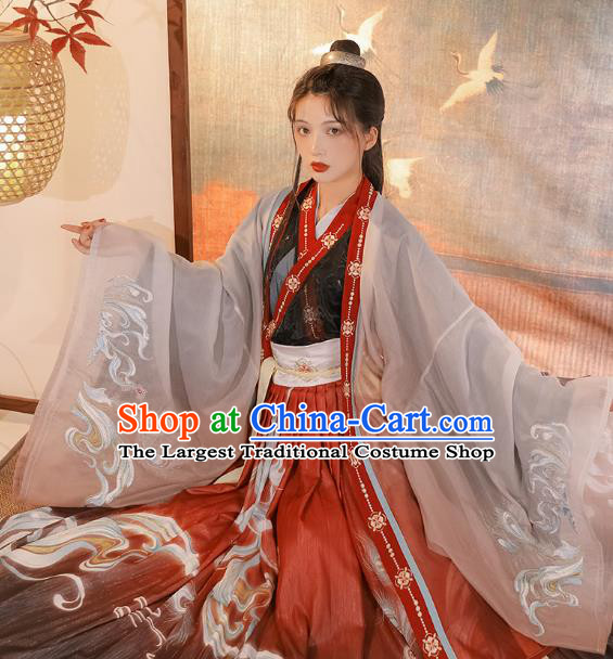 Ancient Jin Dynasty Male Clothing China Traditional Hanfu Runqun Swordsman Costumes