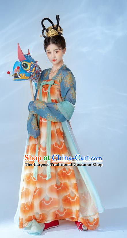 China Traditional Costumes Young Lady Hanfu Ancient Court Dresses Tang Dynasty Princess Clothing