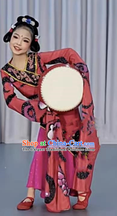 Han And Tang Dance Chu You Performance Costumes Children Chinese Style Classical National Red Water Sleeves Children Performance Costumes