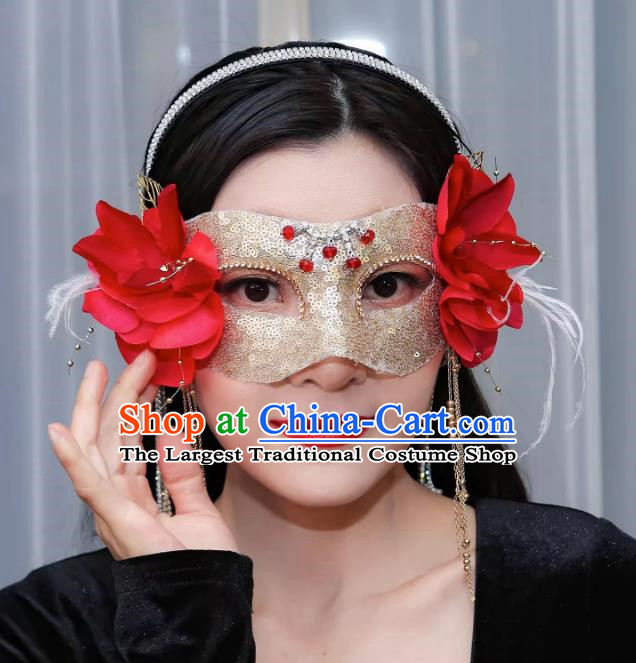 Christmas Red Mask Half Face Show Sexy Wedding Mask Masquerade Party Halloween