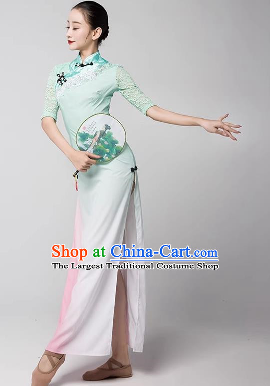 Modern Dance Adult Children New Jasmine Group Dance Performance Clothing Gradient Color Cheongsam Art Examination Clothing