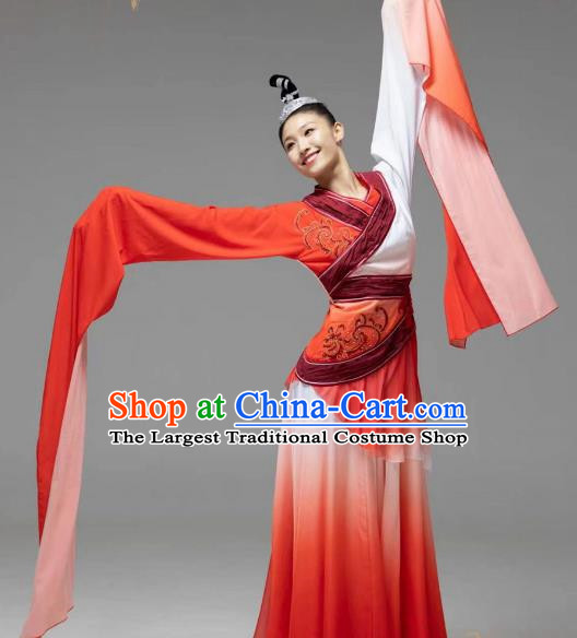 Niannujiao Red Classical Water Sleeve Dance Costume Hangzhou Physical Stage Party Female Performance Costume