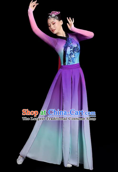 Classical Dance Clothing Female Elegant Mountain Ghost Dance Art Examination Modern Yangko Clothing National Fan Umbrella Dance Performance Clothing