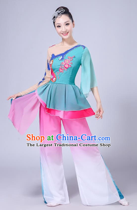 Performance Costume Female Adult Elegant Classical Dance Style Yangko Costume Fan Dance National Dance Costume