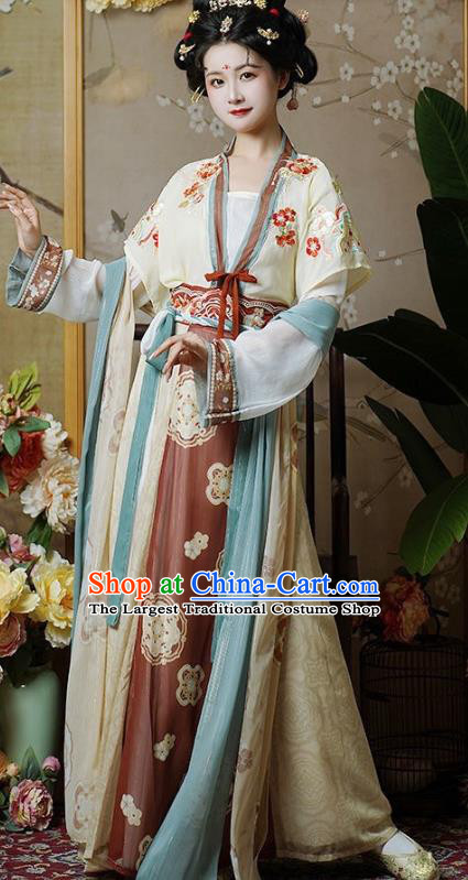 China Traditional Young Lady Hanfu Dress Tang Dynasty Princess Garment Costumes Ancient Woman Clothing