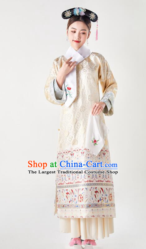 China Qing Dynasty Princess Clothing TV Series Manchu Lady Dress Ancient Palace Lady Costumes