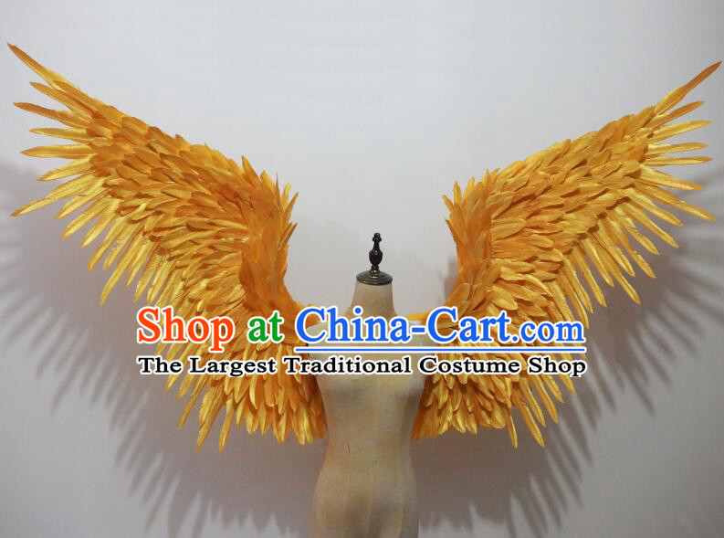 Top Brazilian Carnival Angel Wings Show Golden Feather Wings Model Stage Catwalks Props